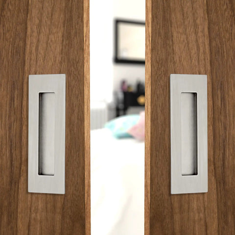 Heavy Duty 6 Inch Recessed Pocket Door Pull With Slick Brushed 304 Stainless Steel Body Delivering A Rock Solid Grip For Zero Hassle Sliding Barn Door Action And Rust Proof Knockout Durability