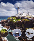 Pirate Monocular Telescope with Treasure Map Pocket Compass Collapsible Spyglass for Party Favors Treasure Hunts Camping Bird Watching and Kid Friendly Adventures Perfect Gift for Young Explorers showing lighthouse distances