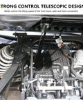 Close-up view of automotive mechanism featuring Dump Box Lift Shock For Polaris Ranger RGR 570 900 1000 Dump Bed With Heavy Duty Piston Tube