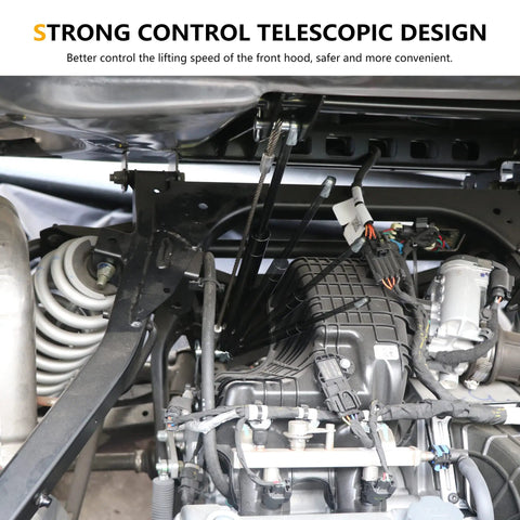 Close-up view of automotive mechanism featuring Dump Box Lift Shock For Polaris Ranger RGR 570 900 1000 Dump Bed With Heavy Duty Piston Tube