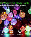 Outdoor Solar String Lights With 100 LED Over 40 Feet Of Bright Multi Color Crystal Globe Bulbs, 8 Modes, Waterproof Solar Powered