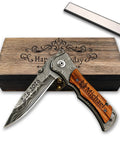 Engraved Custom Pocket Knife For Men, Personalized Name And Message, Unique Gift For Husband Father Boyfriend Dad, Premium Steel