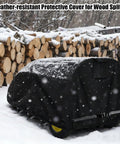 Beefy Waterproof Log Splitter Cover 1200D Oxford Cloth Weatherproof All Season Protector For 20 To 60 Ton Wood Splitters in snow