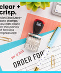 Premium Rubber Line Dater Stamp Built Different With Metal And Plastic Body Featuring Crisp 4mm Width Marking and Ten Year Range for Quick Document Sign Off Requires Separate Ink Pad For Best Results on desk with paperwork.