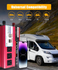 Heavy Duty 1000W Car Power Inverter That Converts 12V DC To 110V AC Smoothly and features multiple outlets, set against a camper van.