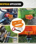 Universal Heavy Duty Zero Turn Mower Trailer Hitch Kit With Neodymium Magnetic Pin, Four Bolts, Half Inch Pin, R Clip Combo Pack Red And Orange