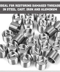 Helicoil inserts for Workhorse Helicoil Thread Repair Kit 131 Piece Set with HSS Drills Inserts Taps and Tools for M5 M6 M8 M10 M12