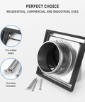 4 Inch Outdoor Dryer Vent Cover With Gravity Flap Stainless Steel Heavy Duty Weatherproof Exterior Exhaust Vent Hood for Home and Commercial Use Pest and Backdraft Protection