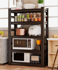 63 Inch Heavy Duty Garage Shelving Unit With Five Tier Adjustable Metal Storage Racks For Workshop Organization Black 15.75 Inch Deep 31.5 Inch Wide 63 Inch High Durable Steel Shelving System in kitchen with kitchenware and appliances.