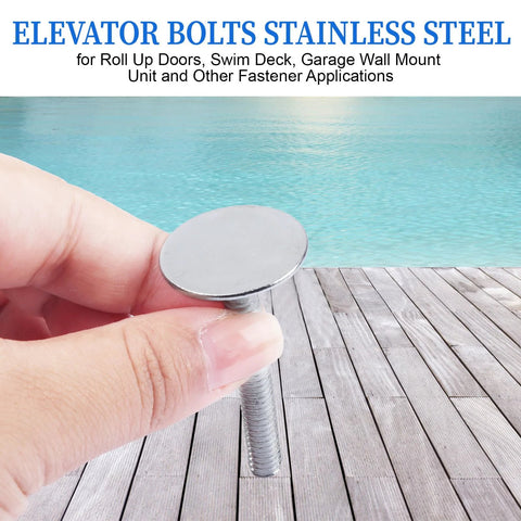 Elevator bolt, 1/4-20 x 2 in, zinc-plated steel with round flat head