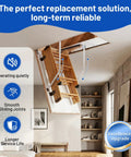 Attic ladder partially extended with 55-2 Attic Ladder Hinge Arms Compatible With Mk5 WU2210 W2208 W2210 After 2010 Ladders