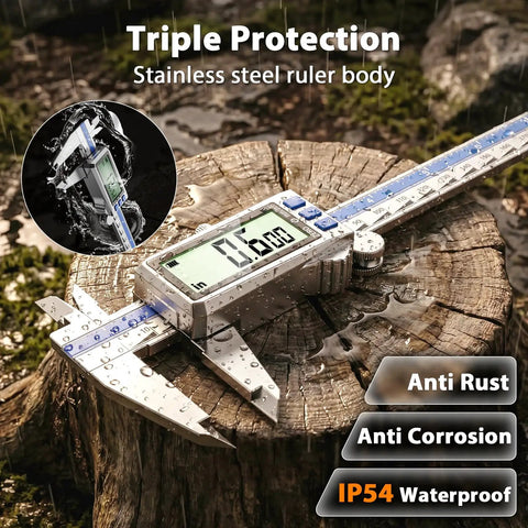 12 Inch Digital Caliper With Rechargeable Stainless Steel Body, Type C Charging, Auto On Off, Quick 50 Minute Charge For Months Of Everyday Use, Ideal For Woodworking, Metalworking, And DIY Projects, Precise Measurements Every Time.