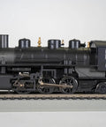 Side view of Two Six Two Steam Locomotive With Smoke Unit And Tender For HO Scale Boston And Maine Railroad Model on track