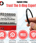 12 O Ring Kit R0358000 For Jandy Zodiac Pool And Spa Filters Includes Twelve O Rings And Compatible With CV340 CV460 CV580 CL340 CL460 CL580 DEV And DEL Series package and O-ring displayed on hand