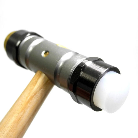 Watchmaker Hammer With Brass And Nylon Ends Bi Material Precision Tool, showing nylon end, for Delicate Watch Repair