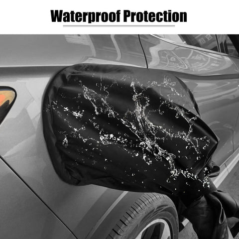 Heavy Duty EV Charger Plug Cover Waterproof Outdoor Electric Vehicle Port Cap Snap Back Weather Resistant Nylon Shield with water.