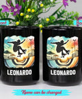 Custom Skateboarding Travel Mug Personalized Gift For Skateboard Lovers Black 11 Oz Dope Coffee Cup with Skatepark Image