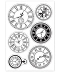 Total Standout Vintage Clock Silicone Clear Stamps With Gear Shapes Retro Transparent Rubber Blocks For Scrapbooking Journal Cards And Dope Diy Crafts That Stamp Super Smooth Every Damn Time featuring various vintage clock designs.