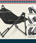 Uniki Hammock Stand With 3 Year Warranty Instant 30 Second Foldable Hammock Setup 550 Lb Capacity For One Person, black frame