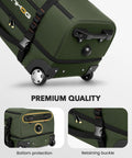 Ponhog 21-inch green rolling duffle bag with wheels