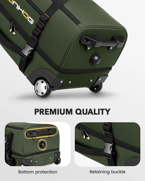 Ponhog 21-inch green rolling duffle bag with wheels