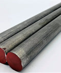 1 Inch Diameter Cold Rolled Round Steel Bar Pack Of 3 For Welding, Machining, Drilling And Fab Work Low Carbon 1018 Grade Steel For Bends, Forming, Gears, Pins And Precision Parts., three steel bars shown end-on