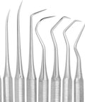 Close-up of 4 Piece Stainless Steel Wax And Clay Sculpting Tools Set With Knurled Grips for wet hands and precision use.
