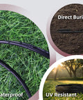 Low Voltage Landscape Lighting Wire 12 Gauge 2 Conductor Direct Burial Cable 250 Feet with waterproof and UV resistant features