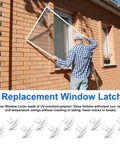Man installing window with Replacement Window Latches For Vinyl RV Windows Button Style, UV Resistant, easy snap-on fit.