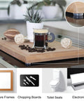 200 Pack Cabinet Door Bumpers Clear Adhesive Pads One Half Inch Diameter For Drawers Glass Tops Cutting Boards Picture Frames And Small Furniture Soft Cushioned Sound Dampening on cutting board with coffee cup