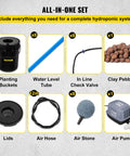 Complete set of DWC Deep Water Culture Hydroponic System For Indoor Outdoor Leafy Greens With 8 Buckets Holding 5 Gallons Each