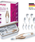 Nail Tech Approved Cordless Electric Drill With Adjustable Speed And Built In Led Lamp, Electric File Kit Offering Ten Swappable Bits For Flawless At Home Manicures, Compact Case Makes Your Routine A Total Game Changer in portable case with attachments.