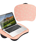 MyStyle Lap Desk Pink Daisy 17 By 13.2 Inch Surface Fits 15.6 Inch Laptops Ultra Lightweight 1.15 Lb With Built In Carry Handle