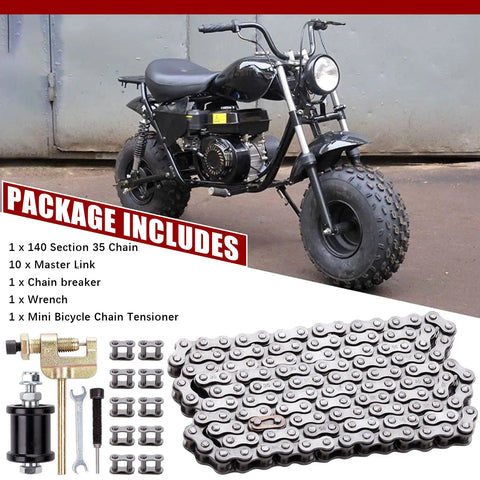 Easy Install No Fuss Mini Bike Chain Tensioner For Predator Engine Mini Bikes And Go Karts 140 Link 35 Chain kit
