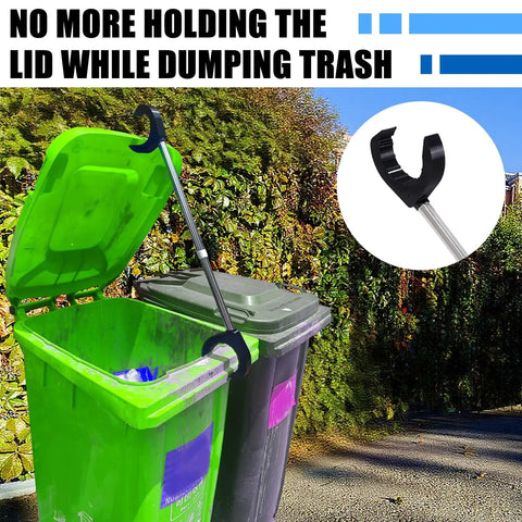 Straight Up Stainless Steel Trash Can Lid Prop Keeps Your Garbage Bin Open For Spotless Hands Free Waste Sorting with bins