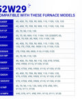 Ultra Durable 52W29 Furnace Flame Sensor Replacement compatibility chart for Lennox Armstrong and Ducane models