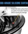 Close-up of food-grade silicone curtain in Solid Build Nineteen Inch Electric Leaf Bowl Trimmer for gentle plant handling.