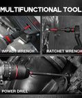 Heavy Duty Impact Socket Adapter Set With Universal Swivel Joints, CR-MO And CR-V Hardware in use with power tools
