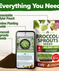 Broccoli Sprout Seeds 8 Oz Bulk Heirloom Non GMO High Germination Sulforaphane Rich For Quick Five Day Harvest Ideal For Sprouting Jars And Microgreens Nutritious Green Sprouts For A Healthy Home Diet pack and guide