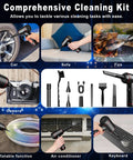 Rechargeable Cordless Air Duster With LED Light 100000 RPM 3 Gear Adjustable Airflow in various cleaning scenarios.