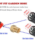 Diagram showing M22 fittings on Deluxe Pressure Washer Gun Kit With 40 Inch Wand Replacement Extension Five Nozzle Tips