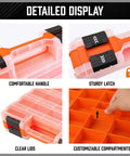 Double Sided 34 Compartment Parts Organizer With Removable Dividers 2 Pack Heavy Duty Storage Case for DIY Projects Close-up