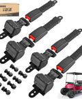 4 Pack Universal Retractable Golf Cart Seat Belts Kit Fits Yamaha Club Car EZGO Go Kart ATV UTV Front Or Rear Seats