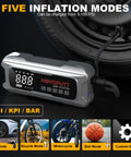 Kickstart Any Ride Smooth Today With This 6000A Auto Battery Booster And Dual Cylinder Tire Inflator Features PD 65W Fast Charge Easy Setup Handling All Gas Engines Up To 10 Liter Diesels Plus Emergency LED Light with digital display and five inflation modes.