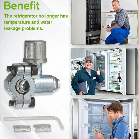EPLZON BPV-31 refrigerator tap valve piercing kit; fits 1/4, 5/16, 3/8 in sleeves; pack of 2.