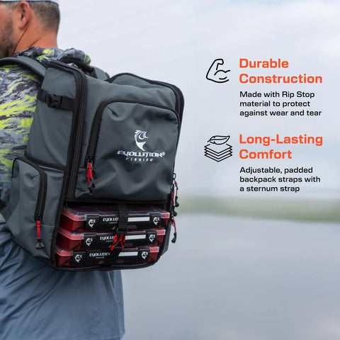 evolution large mouth tackle bag Fishing Largemouth 3700 Backpack and a variety of other gear.Built with a molded EVA bottom Evolution Outdoor Largemouth 3.0 Tackle