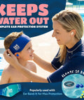 Woman fitting Floating Putty Buddies Swim Earplugs for Kids and Adults, Moldable Premium Silicone Plugs, Doctor Invented USA Made