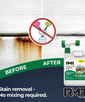 Deck, Patio, And Fence Wash Grime-Busting For Mold, Mildew, And Algae before and after cleaning results with 64 oz bottle