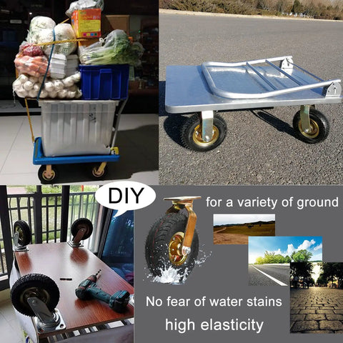 8 Inch Pneumatic Caster Wheel Heavy Duty Swivel Caster Built Like A Tank For Garage Workbench And Utility Carts Silent Rubber Tire on DIY cart.