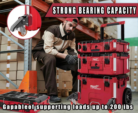 Front Wheels Upgrade Kit For Milwaukee Packout System Turn Your Packout Into A Four Wheel Dolly For Easier Maneuverability